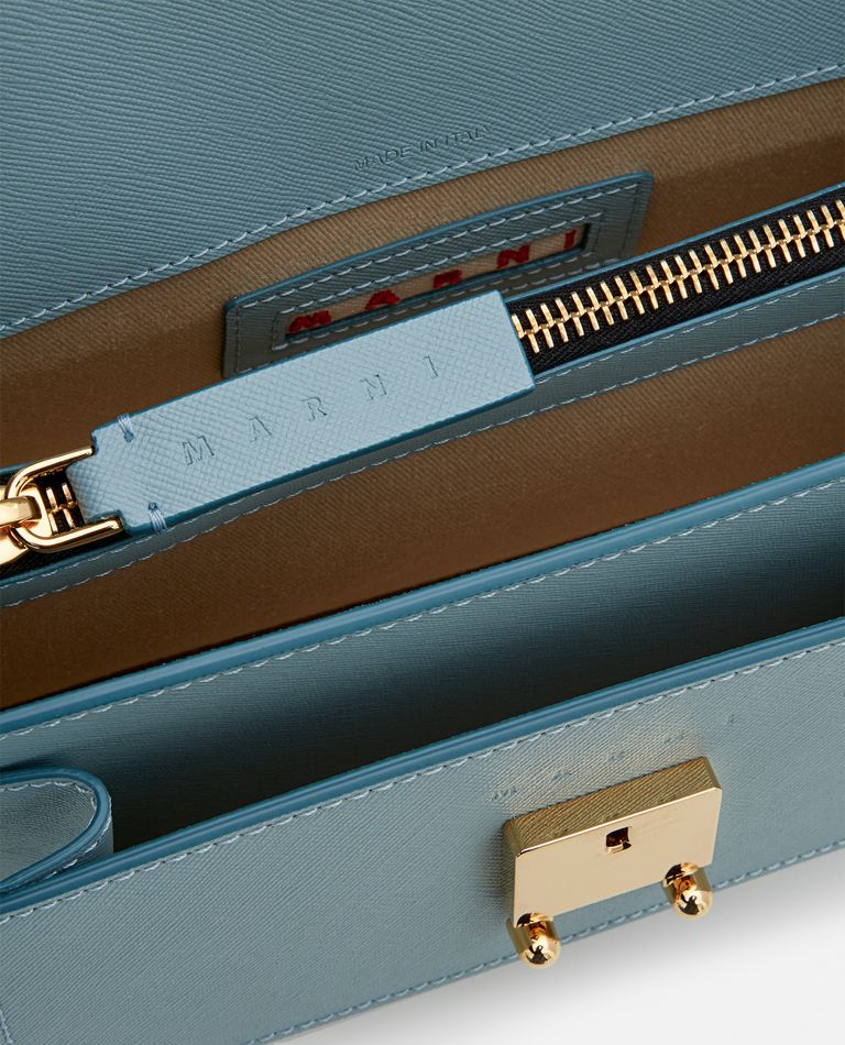 ★MARNI★ Saffiano Trunk East West Bag Aquamarine SBMP0121U0 TRUNK SAFFIANO LEATHER SHOULDER BAG for Women - Marni sale