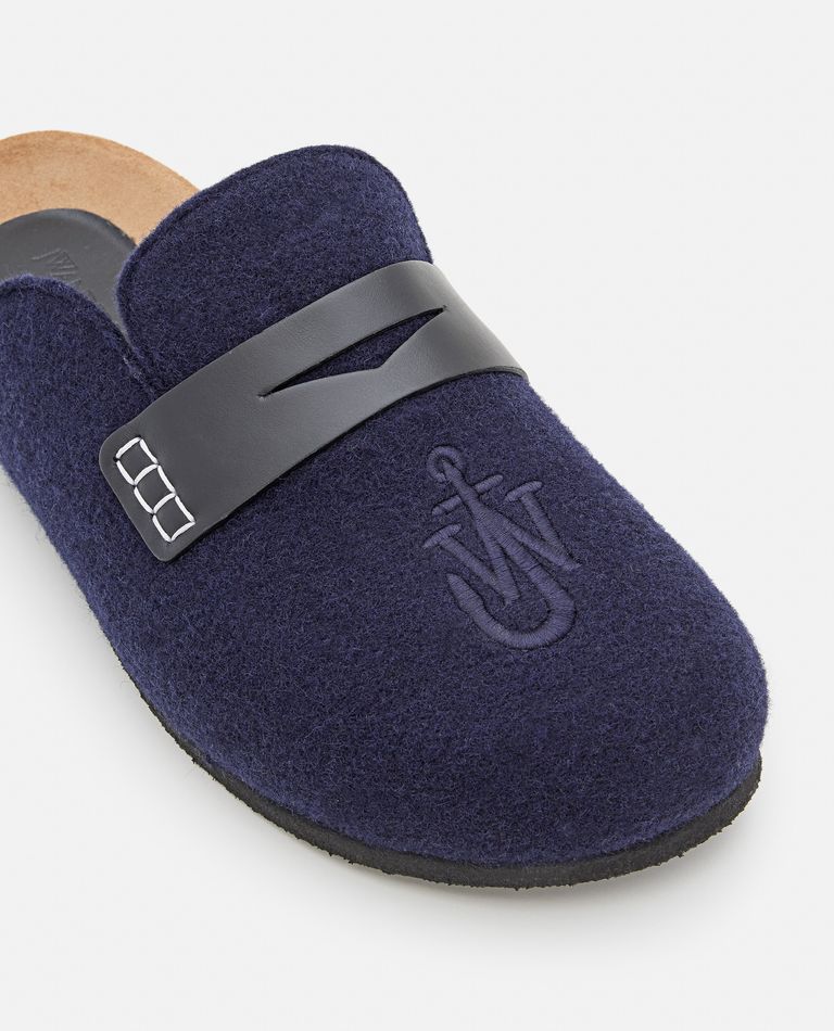 Shop Jw Anderson Felt Loafer Mules In Blue