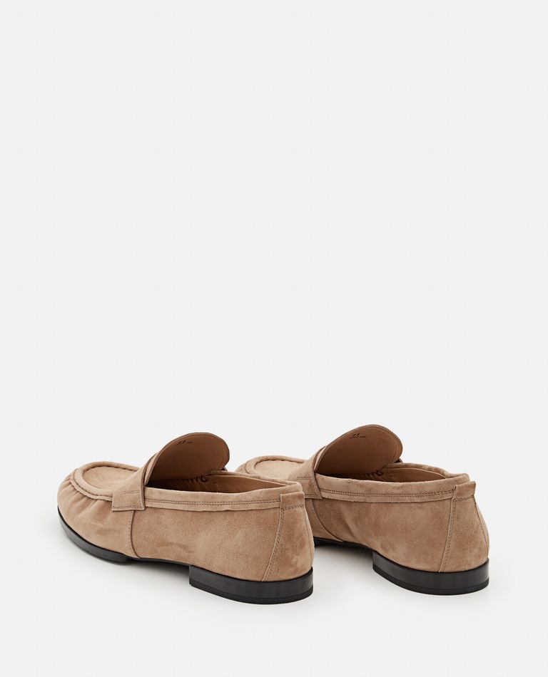 Shop Tod's Suede Loafers In Brown