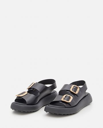 Tod's - DOUBLE BUCKLE LEATHER SANDALS