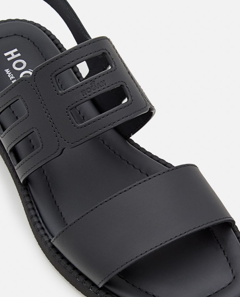 Hogan  ,  Leather Ankle Strap Sandals  ,  Nero 41