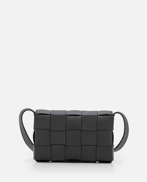 Cassette Mini Leather Crossbody Bag in Black - Bottega Veneta