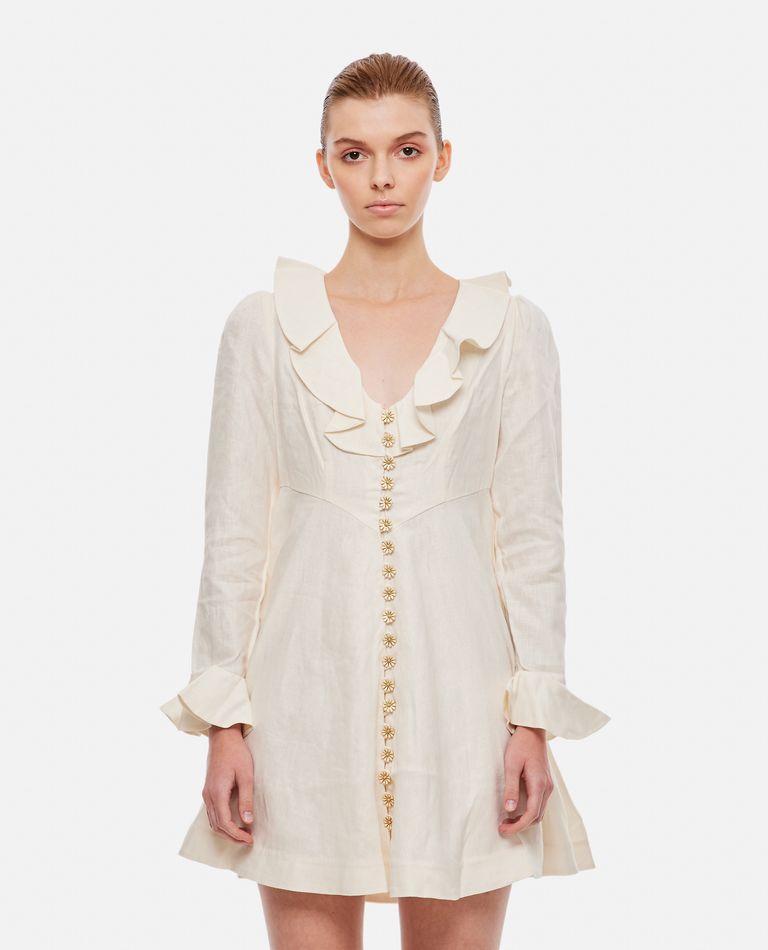 Zimmermann  ,  Daisy Linen Mini Dress  ,  White 0