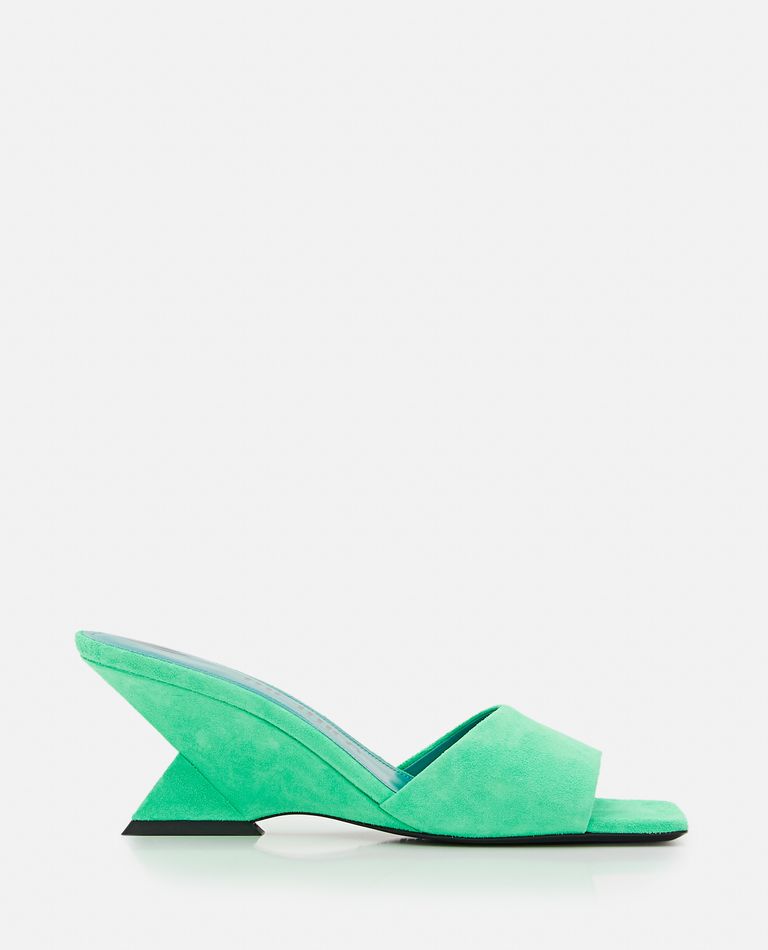 Shop Attico 60mm Cheope Heeled Mules In Green