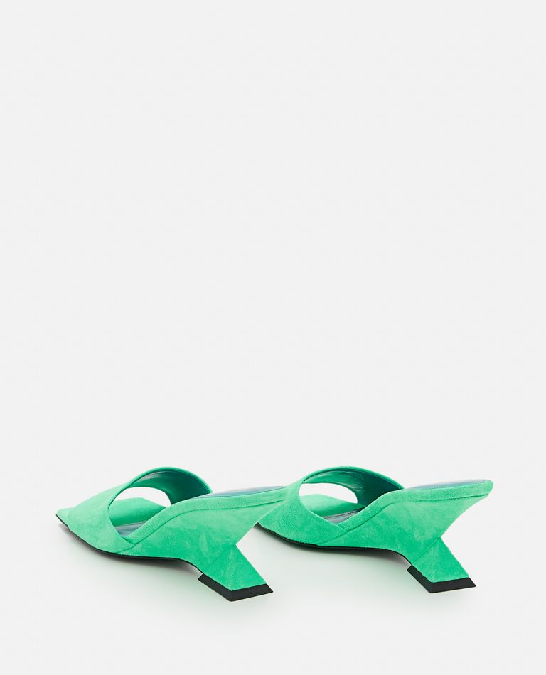 Attico 60mm Cheope Heeled Mules In Green