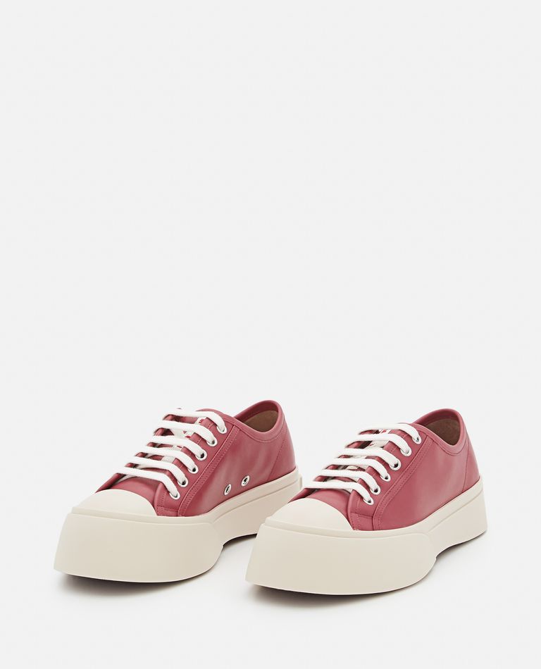 Marni Pablo Leather Sneakers In Red
