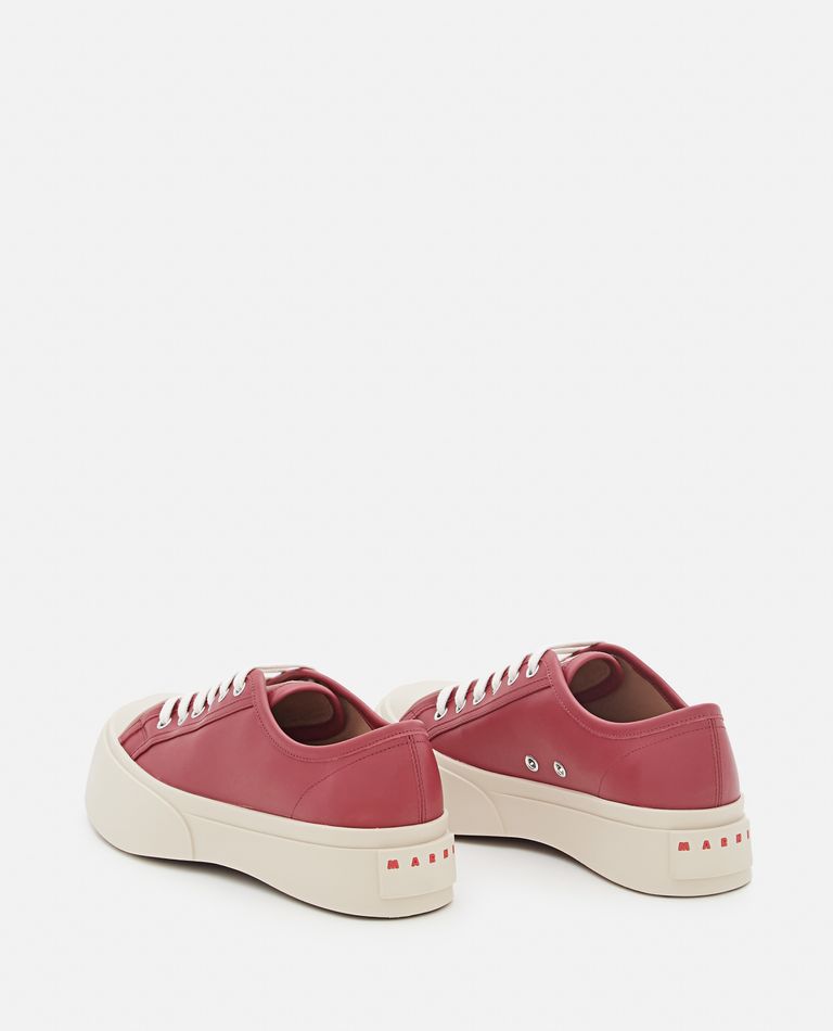 Shop Marni Pablo Leather Sneakers In Red