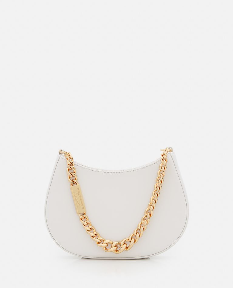 Lanvin  ,  Leather Hobo Bag With Chain  ,  White TU