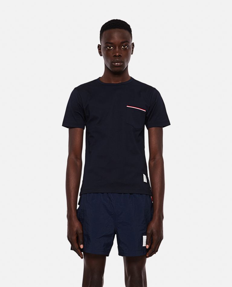 Shop Thom Browne Ss  Pocket T-shirt In Blue