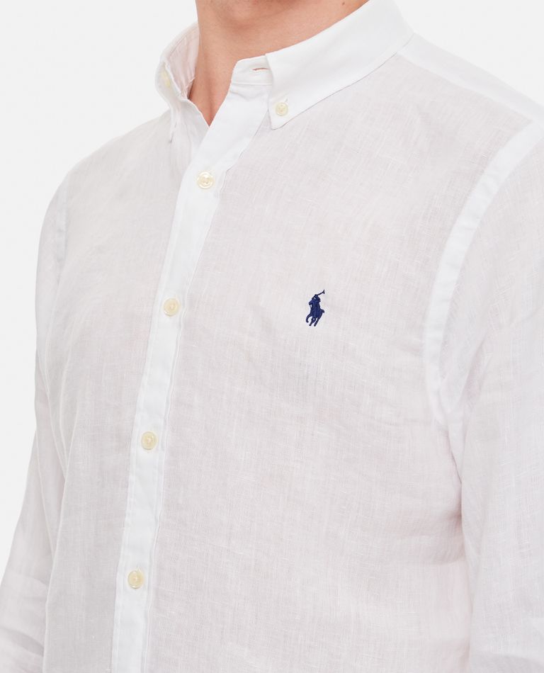 Shop Polo Ralph Lauren Long Sleeve-sport Shirt In White