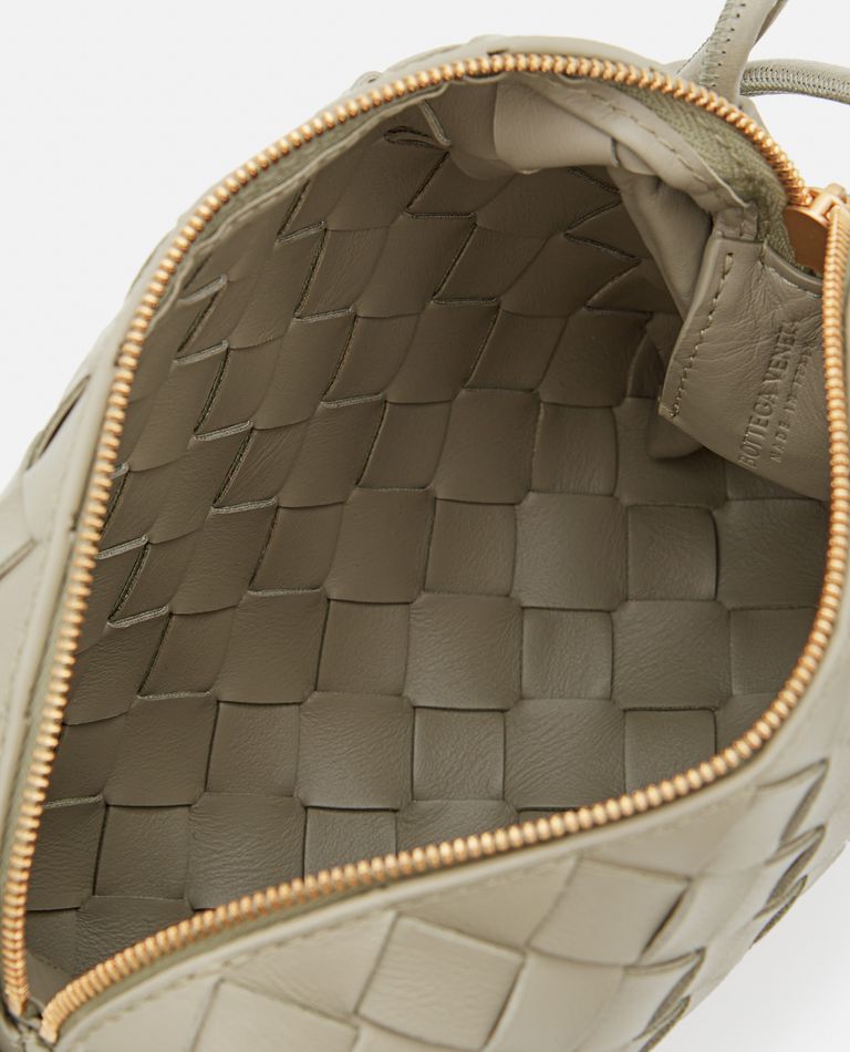 Bottega Veneta Mini Loop Leather Crossbody Bag In Beige