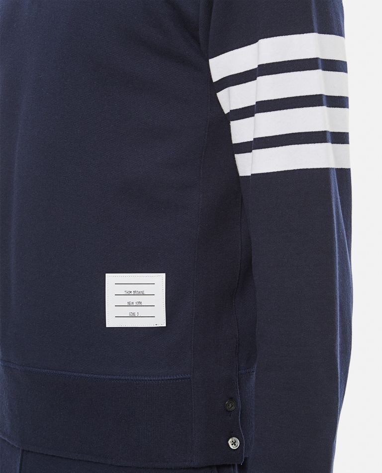 Shop Thom Browne Classic Sweatshirt In Classic Loopback 4 Bar In Blue