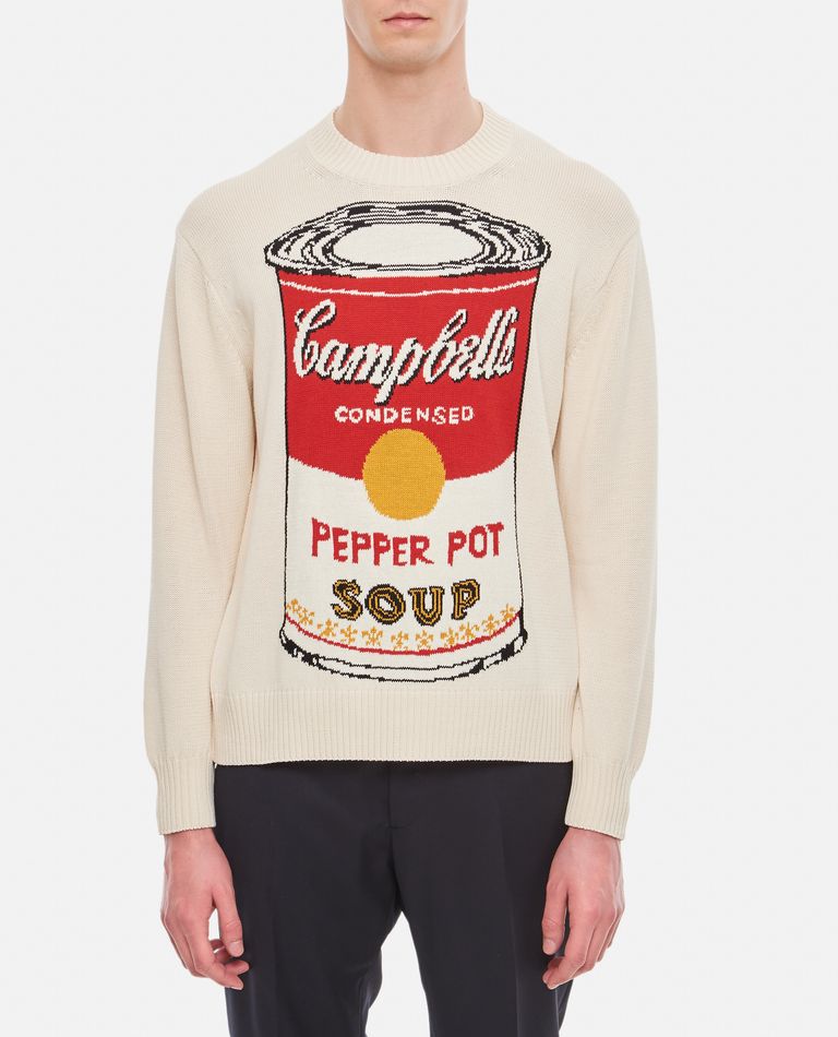 Shop Junya Watanabe Crewneck Printed Sweatshirt In White