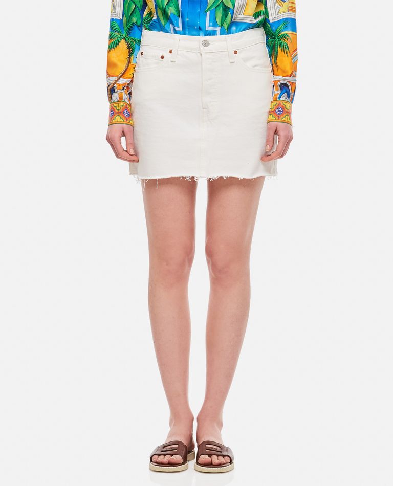 Levi's white outlet denim mini skirt