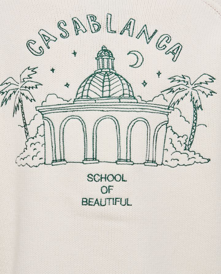 Casablanca - WOOL CASHMERE EMBROIDERED CARDIGAN_4
