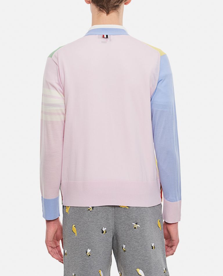FUN MIX CLASSIC V NECK CARDIGAN for Men - Thom Browne sale