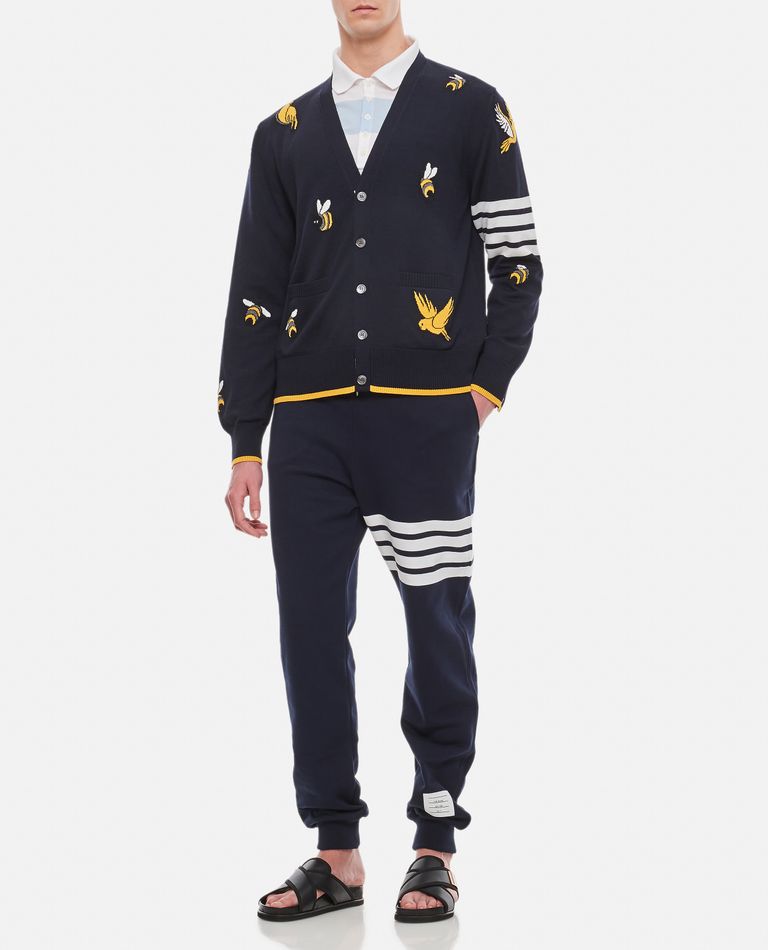 BIRDS AND BEES INTARSIA CARDIGAN for Men - Thom Browne sale