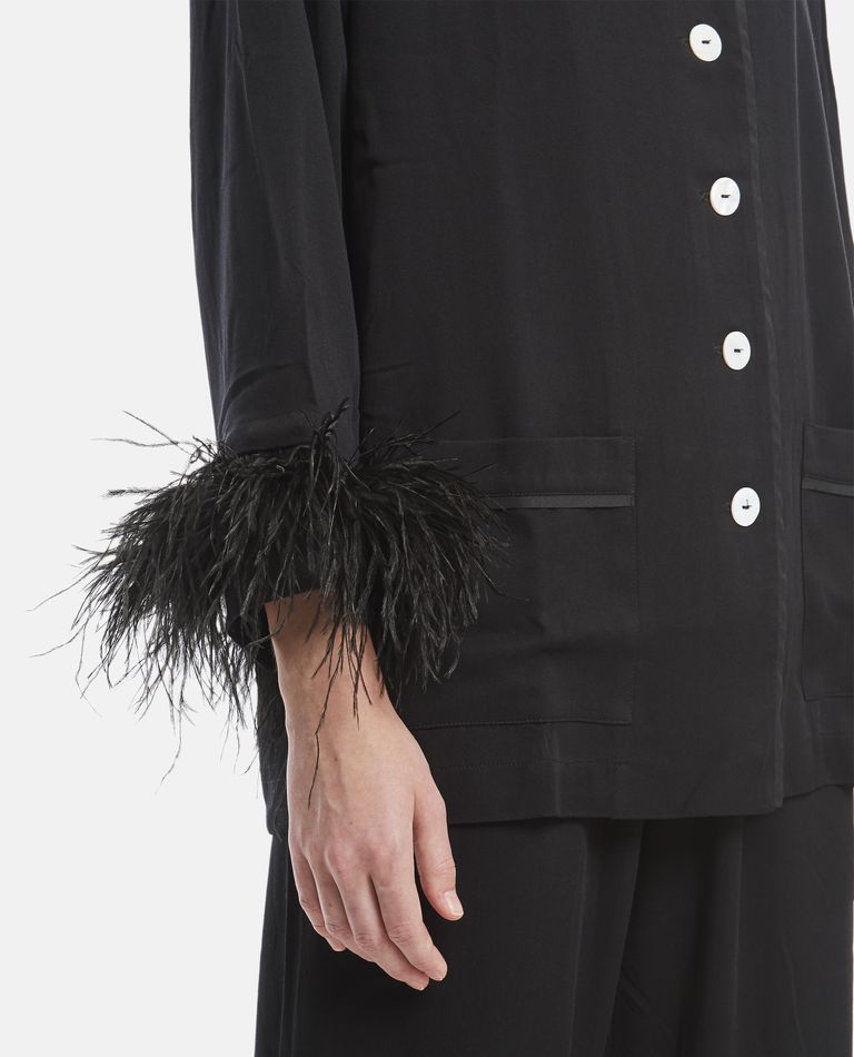 Shop Sleeper Feather Detail Pajama In Black