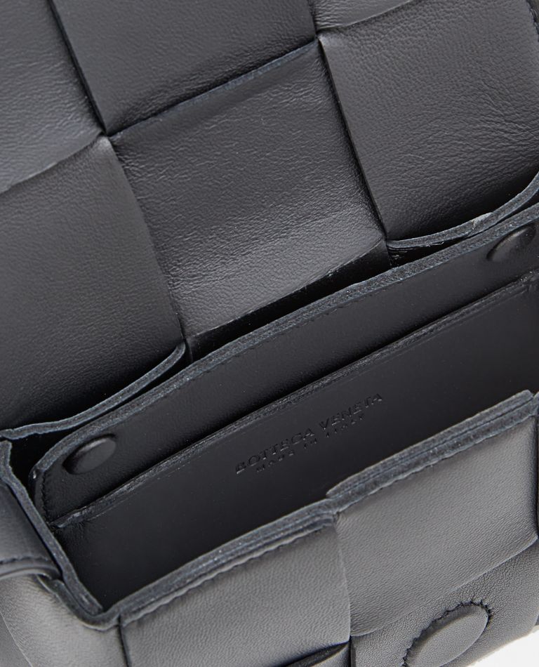 Shop Bottega Veneta Candy Cassette Leather Shoulder Bag In Black