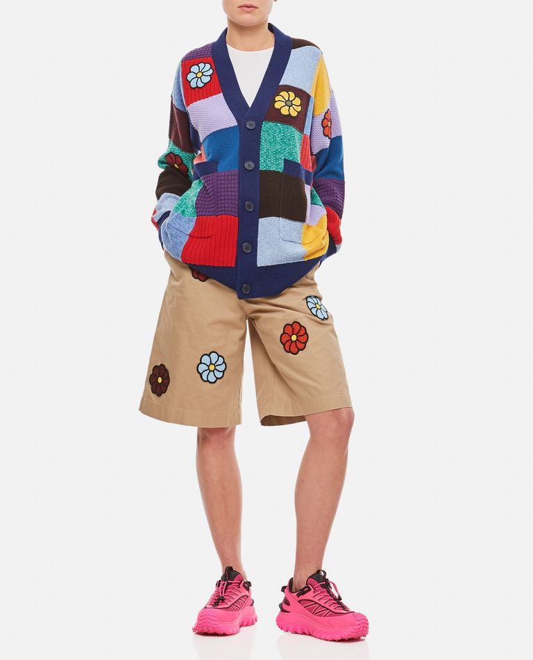 Moncler Genius 1 Moncler Jw Anderson Patchwork Cardigan With Macrame Flowers In Multi