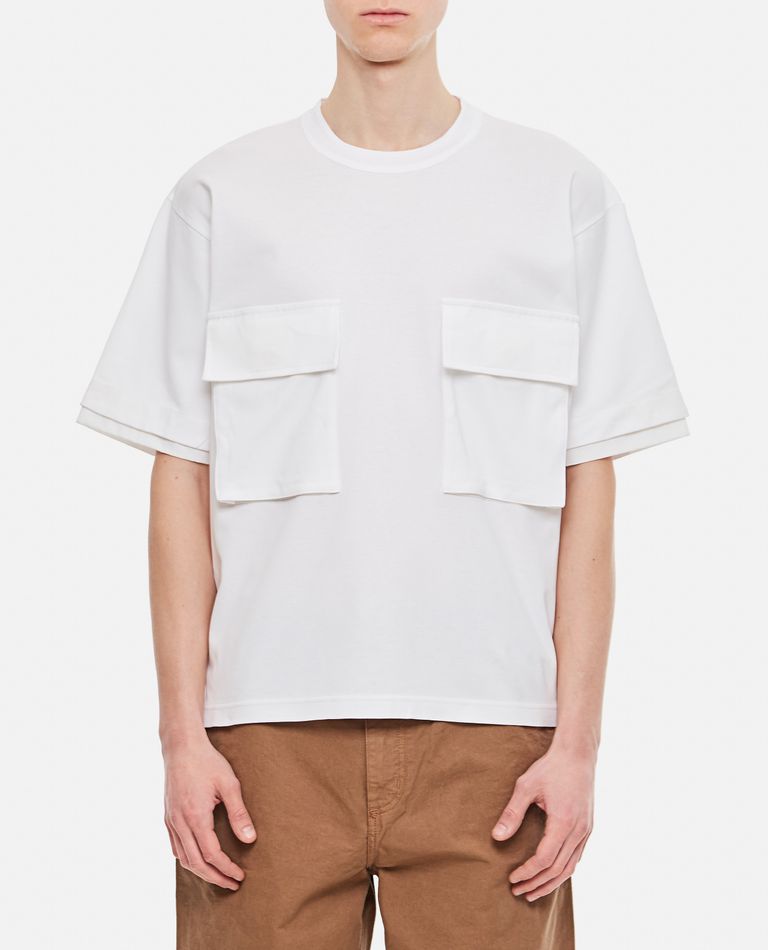 Sacai Men's Utility-pocket Cotton Jersey Short-sleeve T-shirt In 