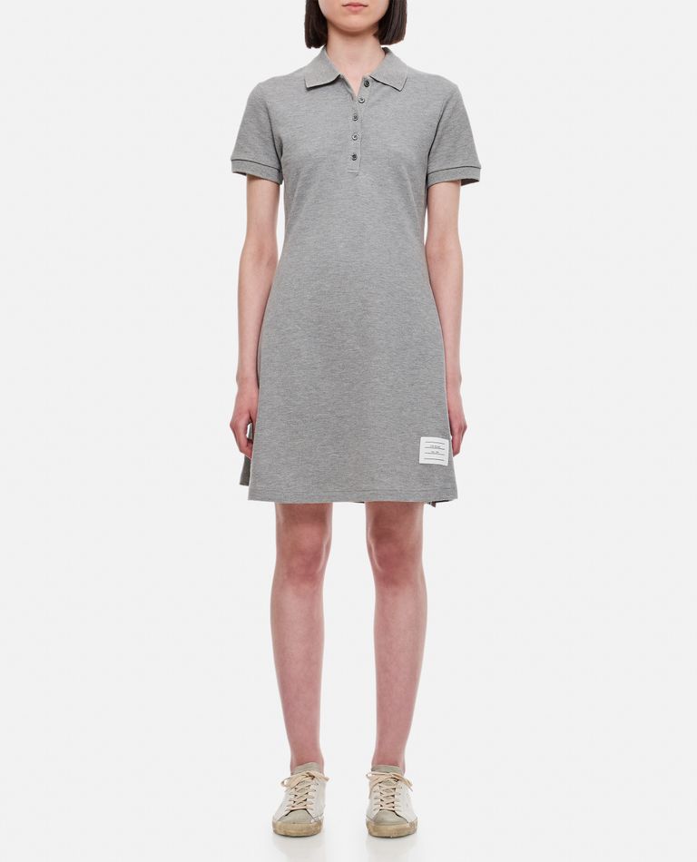 Thom Browne Pique Rib Gusset Tennis Dress In Grey | ModeSens