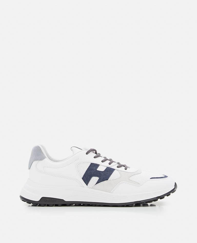 Shop Hogan Hyperlight Laced H Punched Sneakers In White