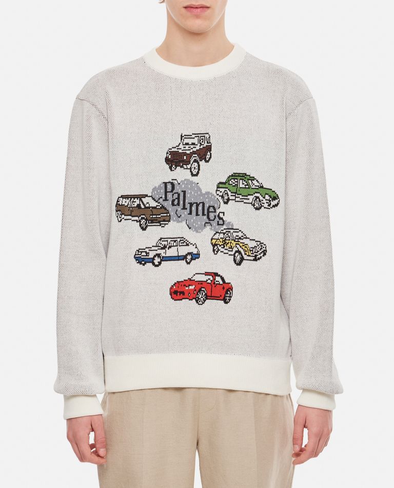 Palmes  ,  Cars Knitted Sweater  ,  White M