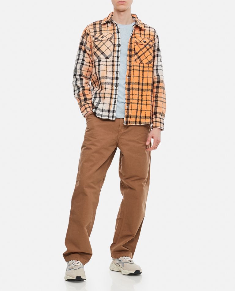 Shop Backside Club Shirt Jacket Marmorized In Orange