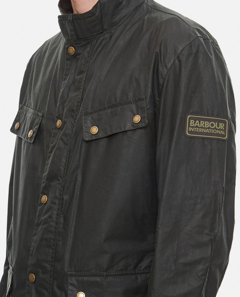 Shop Barbour International Lightweight Duke Wax Jacket In Green