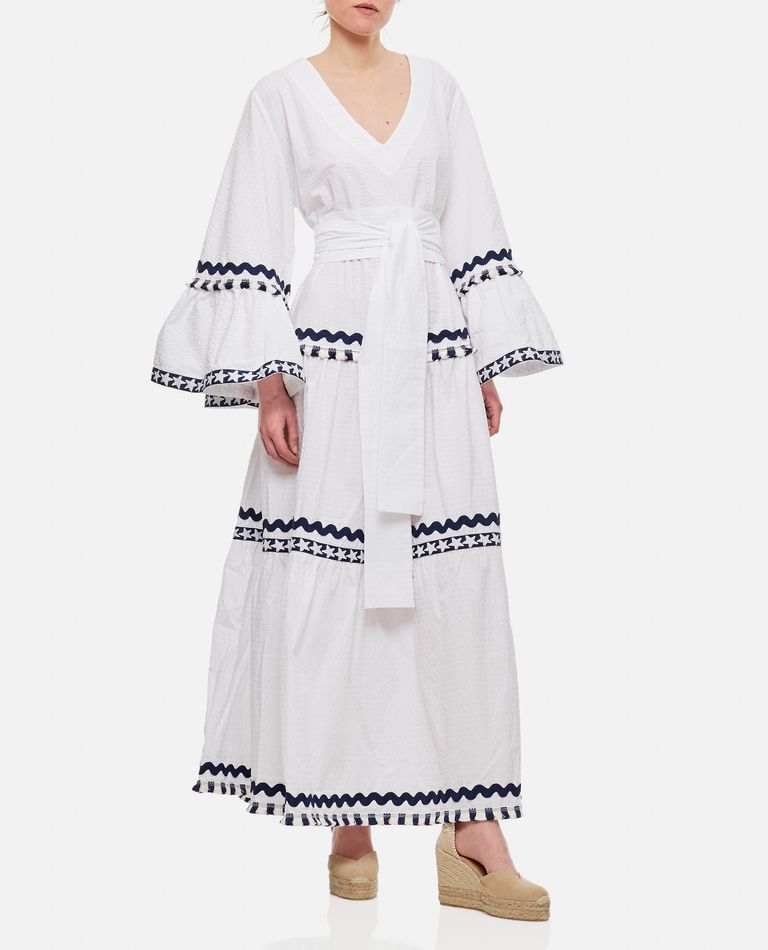 Flora Sardalos  ,  Kerkyra Cotton Long Dress  ,  Bianco TU