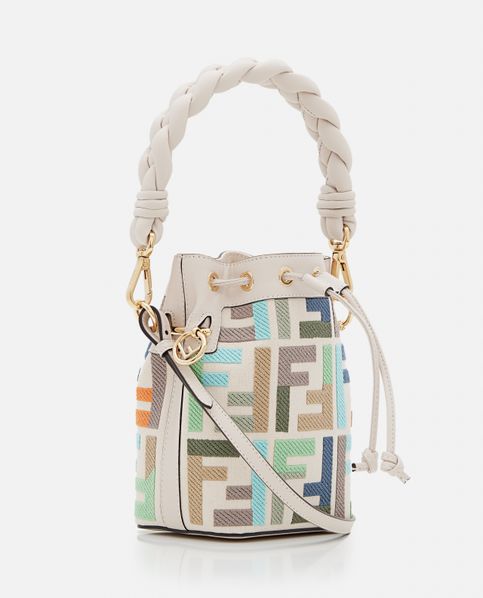 Mon Tresor - White FF canvas mini-bag