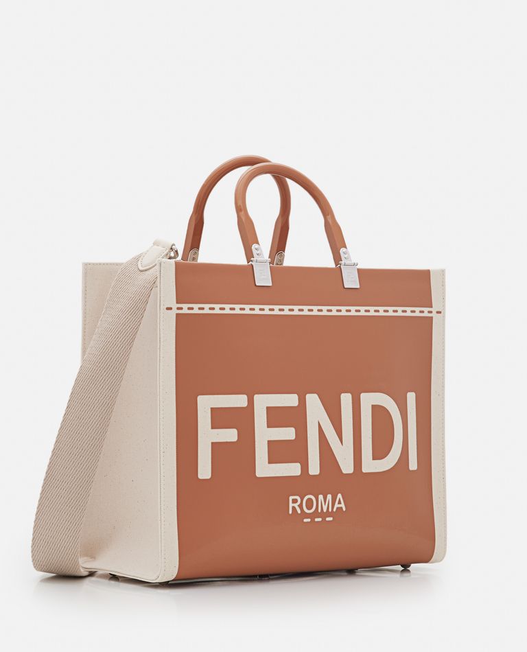 Fendi Coated Canvas Sunshine Tote Bag In Brown | ModeSens