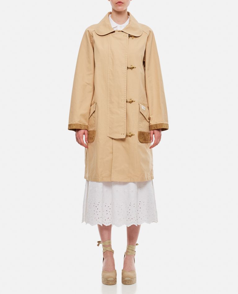 Shop Fay Archive 4 Hooks Caban Coat In Beige