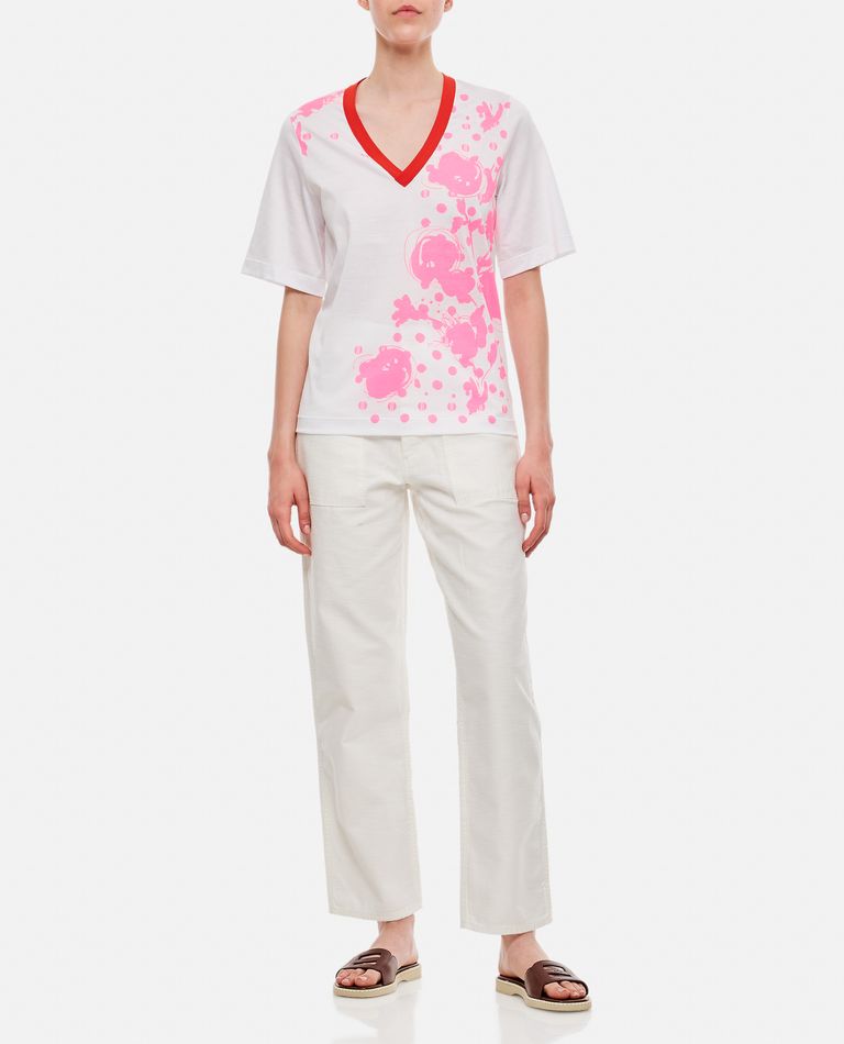 Rohka  ,  Cotton V-neck T-shirt  ,  Rosa XL