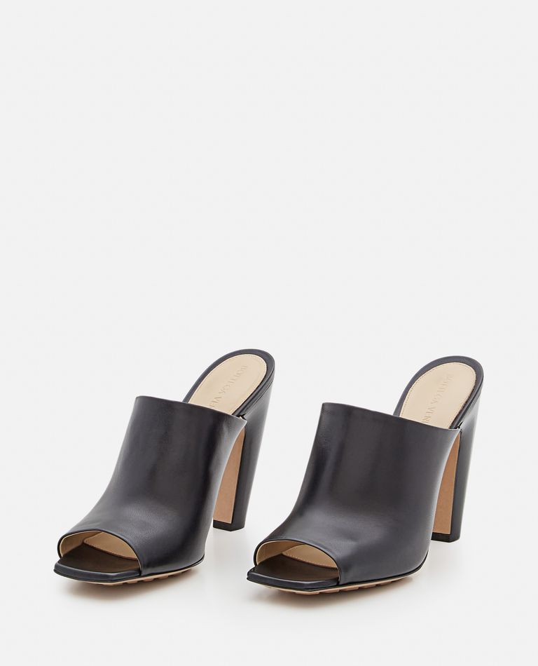 Bottega Veneta Elegantly Crafted Nappa Leather Canalazzo Sandals With 11 Cm Heel In Black