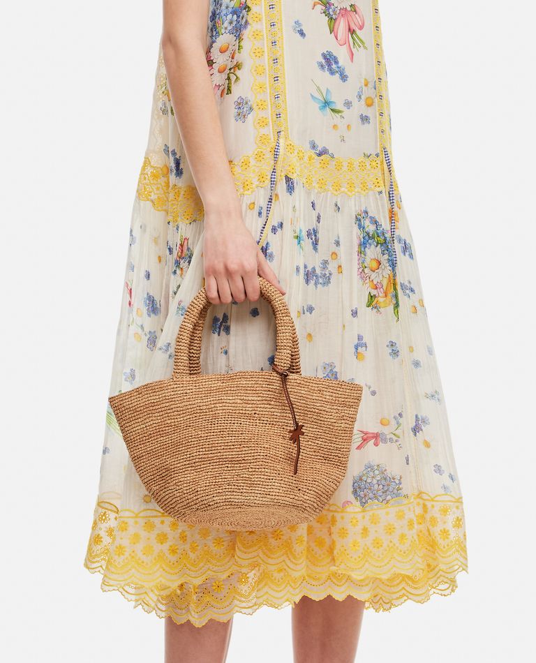 Shop Manebi Medium Summer Raffia Tote Bag In Brown