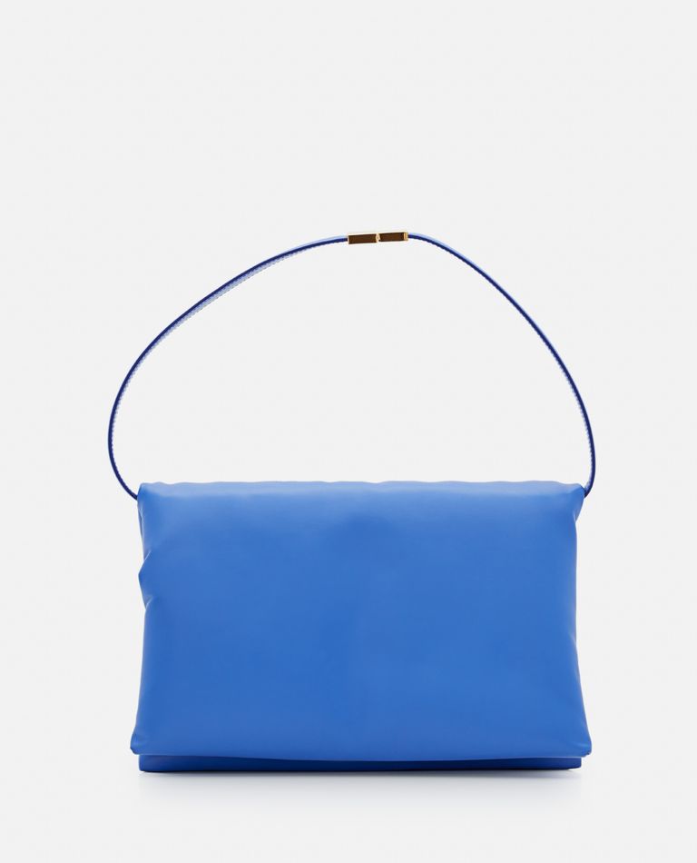 Marni  ,  Large Prisma Leather Shoulder Bag  ,  Blue TU