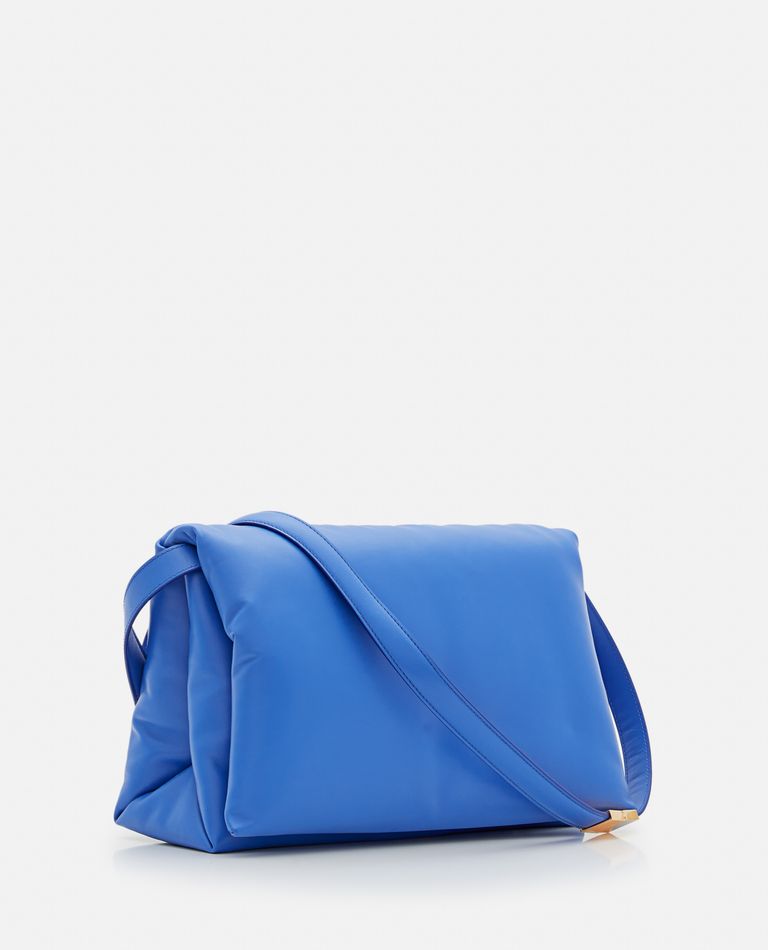 Marni Large Prisma Leather Shoulder Bag In Blue