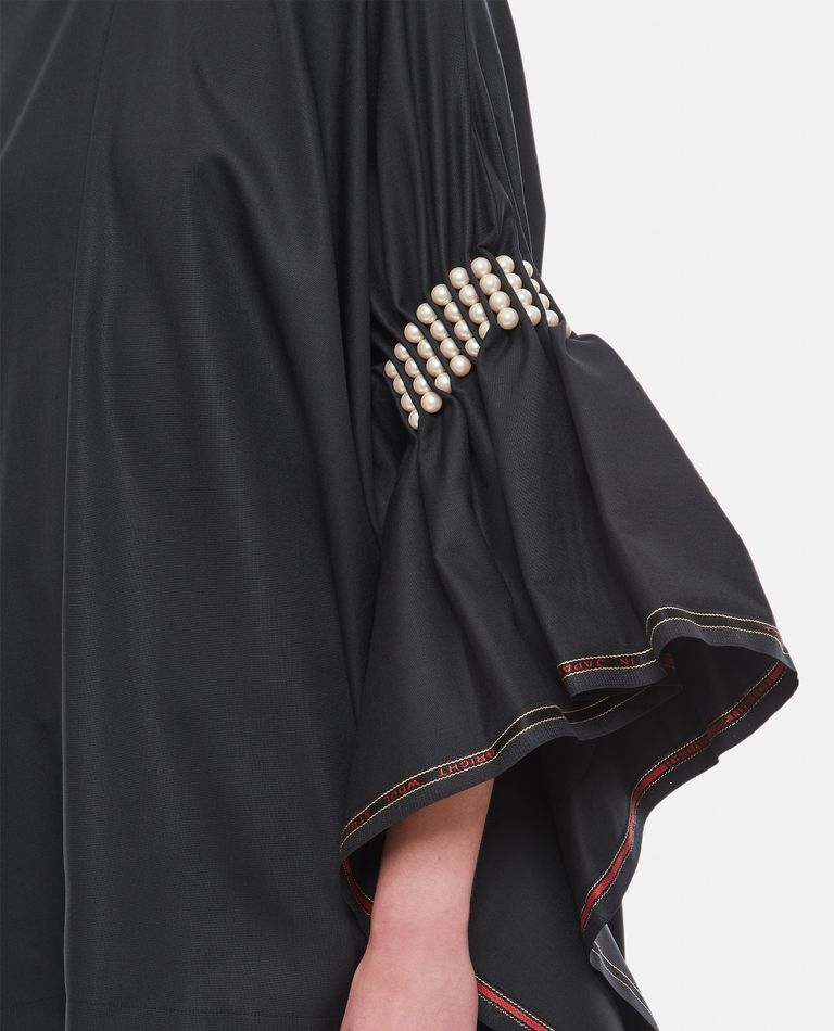 Junya Watanabe Faux-pearl-embellished Wool Blouse In Black