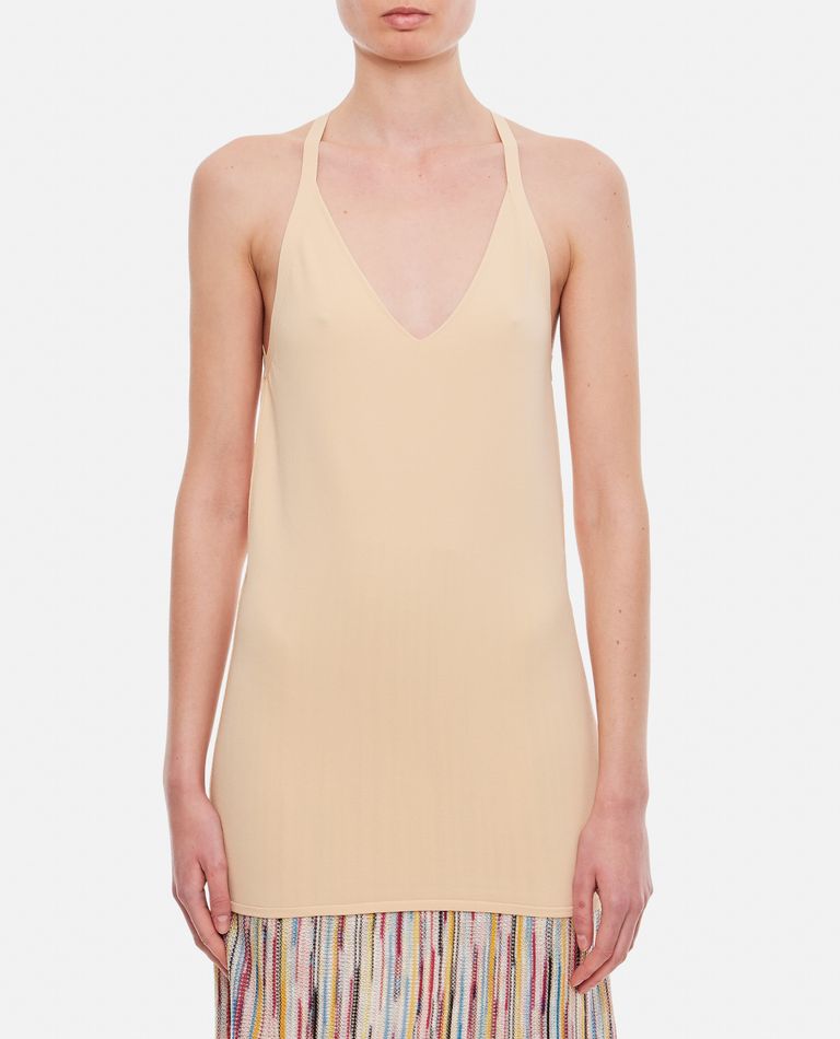 Shop Quira Viscose Dancer Tank Top In Beige