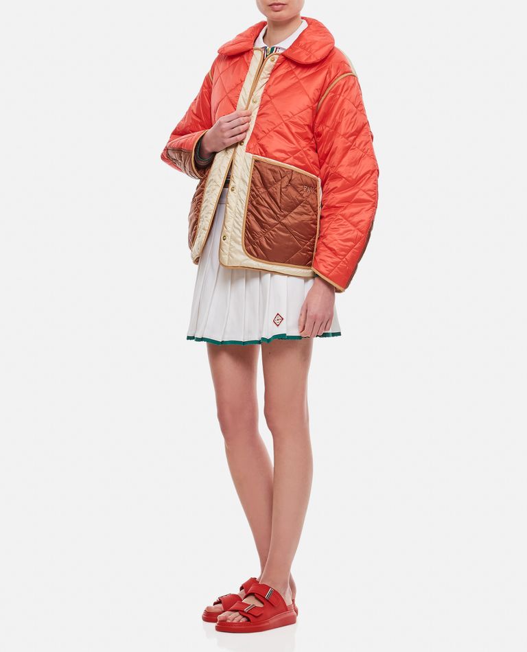 Fay  ,  Quilted Short Colorblock Coat  ,  Red XS