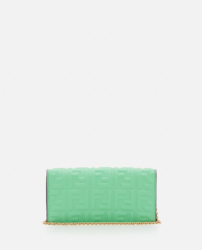 長財布 Fendi Pastel Green Nappa Leather Baguette Wallet Fendi Baguette Wallet with Chain - Women – myCompañero