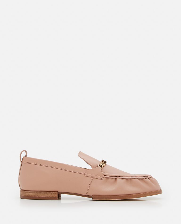 Tod's  ,  Logo Chain Leather Loafers  ,  Rose 41