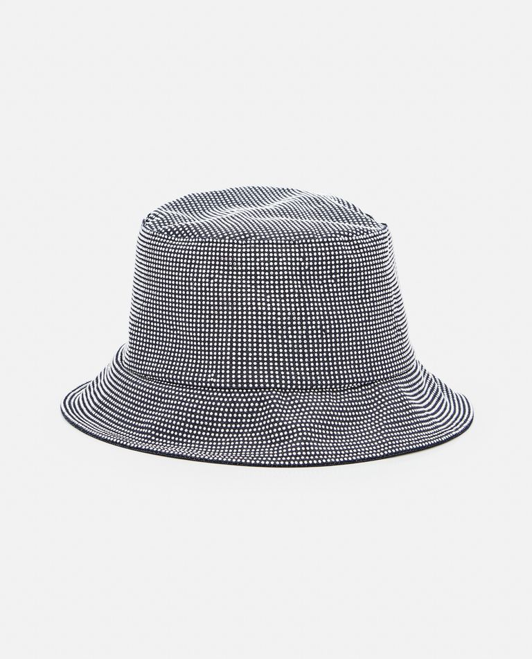 Jw Anderson Navy Crystal-cut Bucket Hat In Blue