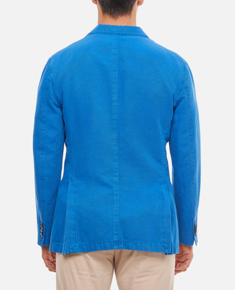 Shop Boglioli Single-breasted Jacket 2 Buttons In Cotton Canvas In Sky Blue