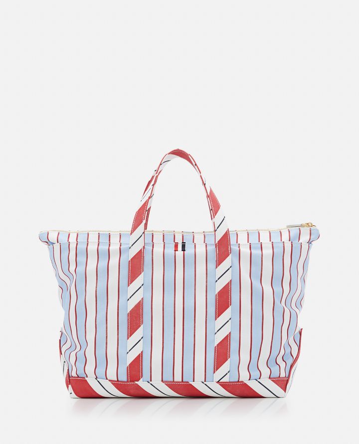 Thom Browne - MEDIUM TOOL TOTE IN WASHED STRIPED CANVA_4