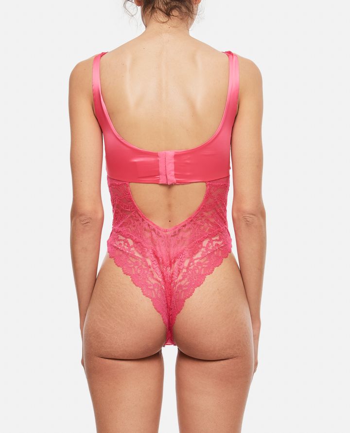Versace - MICRODOLLY LACE AND SATIN STRETCH BODYSUIT_3