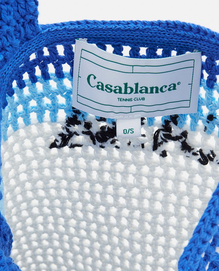 【関税込み】Crochet Shopper Bag - Casablanca - Cotton - Blue ATLANTIS COTTON CROCHET TOTE BAG for Women - Casablanca sale