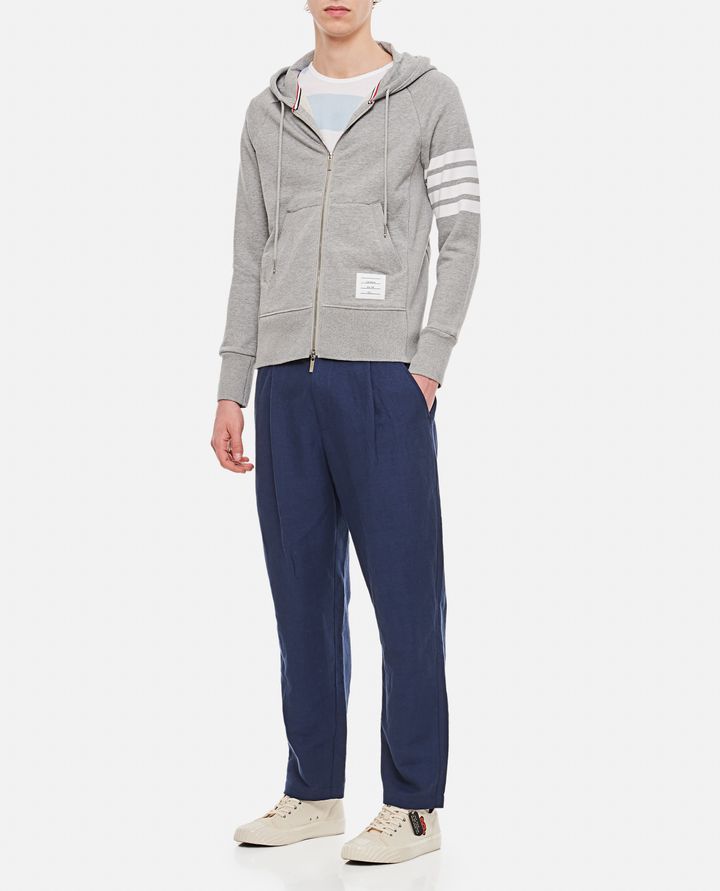 Thom Browne - CLASSIC FULL ZIP HOODIE IN CLASSIC LOOPBACK W/ ENGINEERED 4 BAR_5